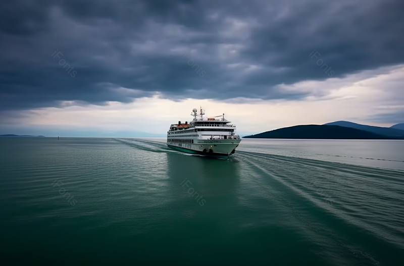 行驶中海上轮船高清摄影摄影图,高清,摄影图,摄影图片,图片大全,摄影图免费下载